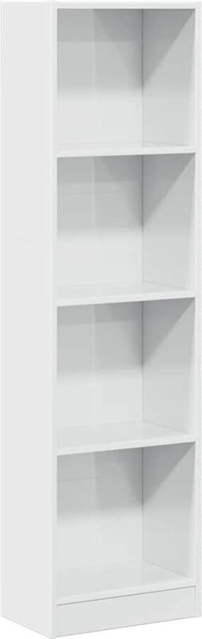 VidaXL Boekenkast 40x24x143 cm bewerkt hout hoogglans wit