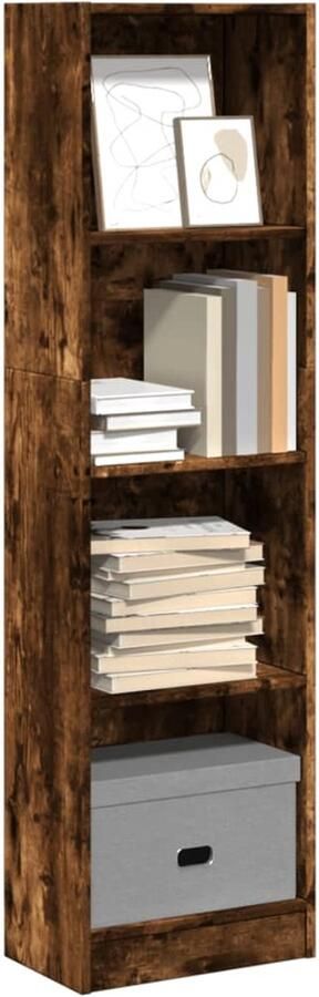 VidaXL Boekenkast 40x24x143 cm Gerookt Eiken Boekenkast Boekenkasten Boeken Plank Schappenkast