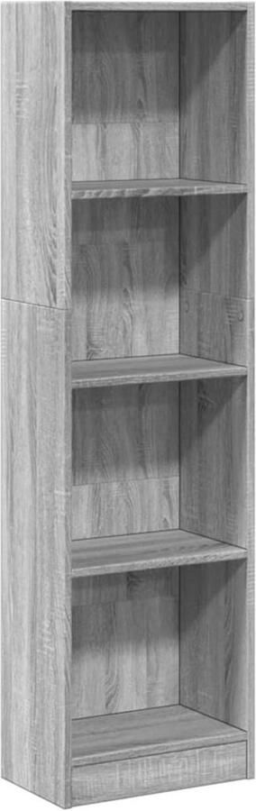 VidaXL Boekenkast Boekenkasten Boeken Plank Schappenkast Boekenkast 40x24x143 cm bewerkt hout grijs sonoma eikenkleurig - Foto 2