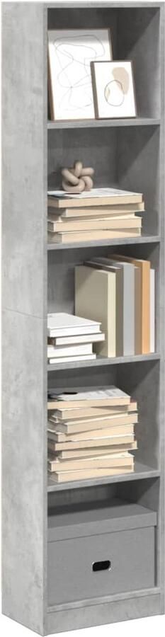 VidaXL Boekenkast 40x24x176 cm bewerkt hout betongrijs