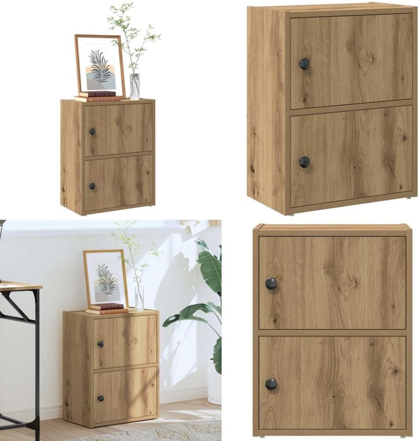 VidaXL Boekenkast 40x24x52 cm bewerkt hout artisanaal eikenkleurig Boekenkast Boekenkasten Boekenplank Opbergkast