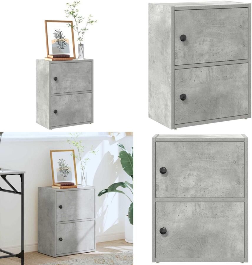 VidaXL Boekenkast 40x24x52 cm bewerkt hout betongrijs Boekenkast Boekenkasten Boekenplank Opbergkast