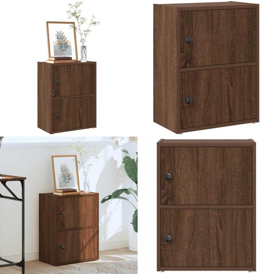 VidaXL Boekenkast 40x24x52 cm bewerkt hout bruin eikenkleurig Boekenkast Boekenkasten Boekenplank Opbergkast