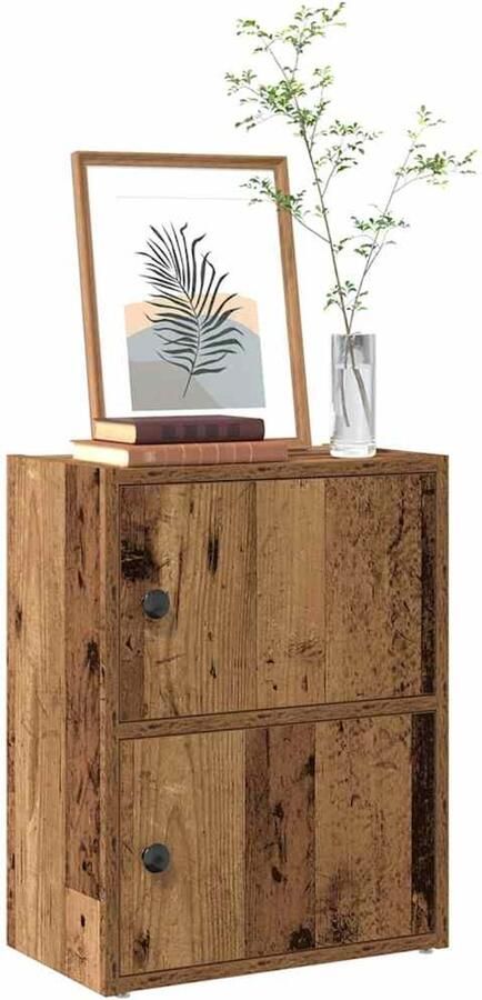 VidaXL Boekenkast 40x24x52 cm Bewerkt hout Oud houtkleurig Boekenkast Boekenkasten Boekenplank Opbergkast