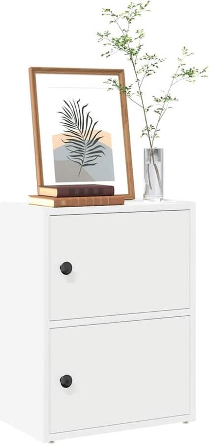 VidaXL Boekenkast 40x24x52 cm Bewerkt hout Wit Boekenkast Boekenkasten Boekenplank Opbergkast