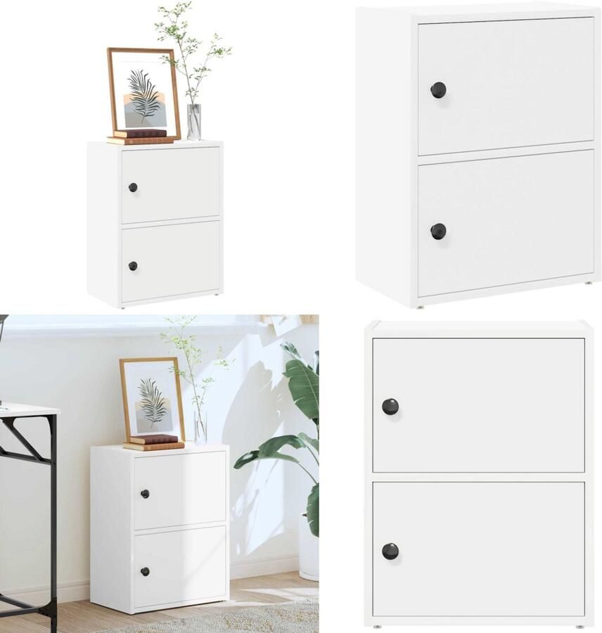 VidaXL Boekenkast 40x24x52 cm bewerkt hout wit Boekenkast Boekenkasten Boekenplank Opbergkast