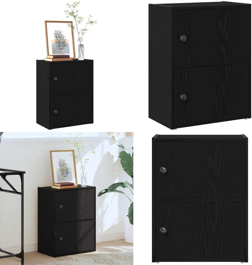 VidaXL Boekenkast 40x24x52 cm bewerkt hout zwart eikenkleurig Boekenkast Boekenkasten Boekenplank Opbergkast