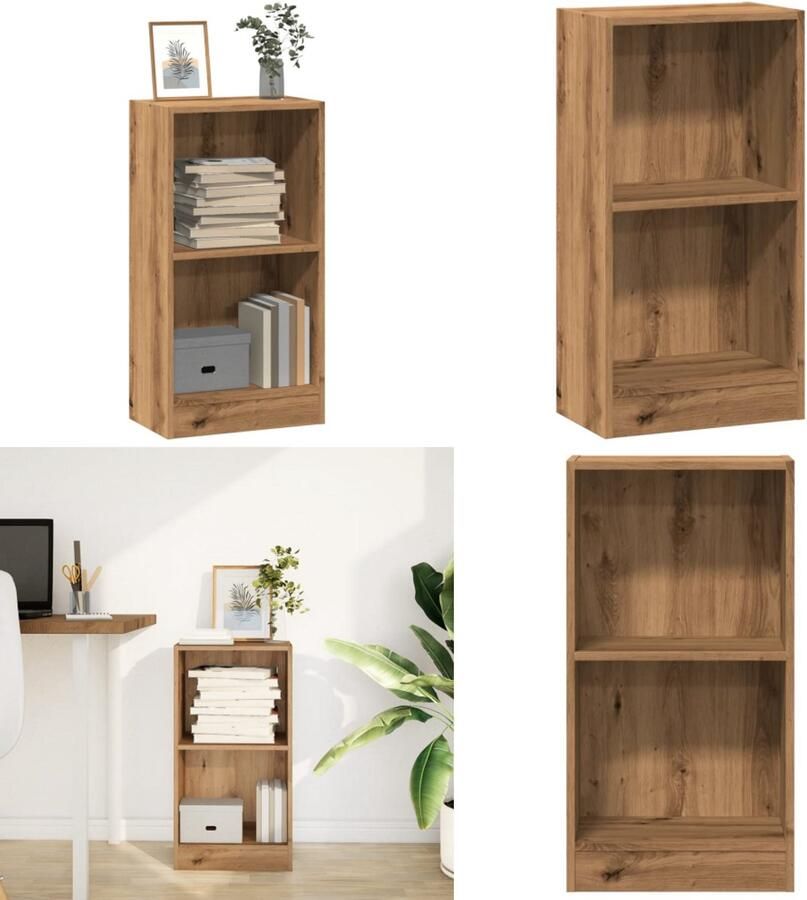 VidaXL Boekenkast 40x24x76 cm bewerkt hout artisanaal eikenkleurig Boekenkast Boekenkasten Boeken Plank Schappenkast