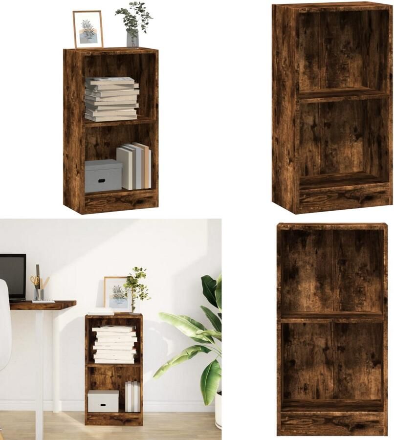 VidaXL Boekenkast 40x24x76 cm bewerkt hout gerookt eikenkleurig Boekenkast Boekenkasten Boeken Plank Schappenkast