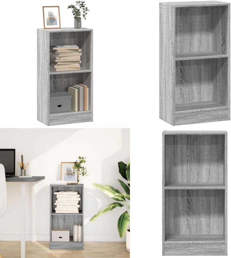 VidaXL Boekenkast 40x24x76 cm bewerkt hout grijs sonoma eikenkleurig Boekenkast Boekenkasten Boeken Plank Schappenkast