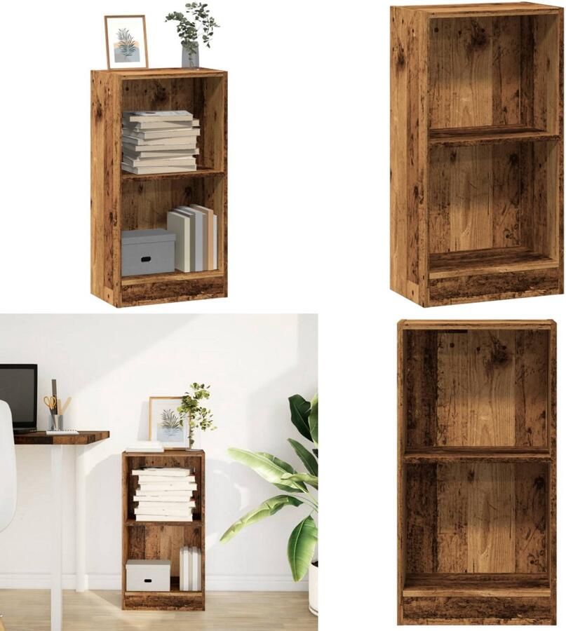 VidaXL Boekenkast 40x24x76 cm bewerkt hout oud houtkleurig Boekenkast Boekenkasten Boeken Plank Schappenkast