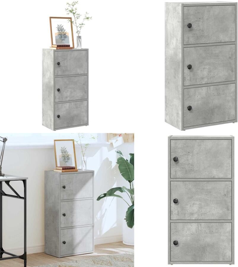 VidaXL Boekenkast 40x24x77 cm bewerkt hout betongrijs Boekenkast Boekenkasten Boekenplank Opbergkast
