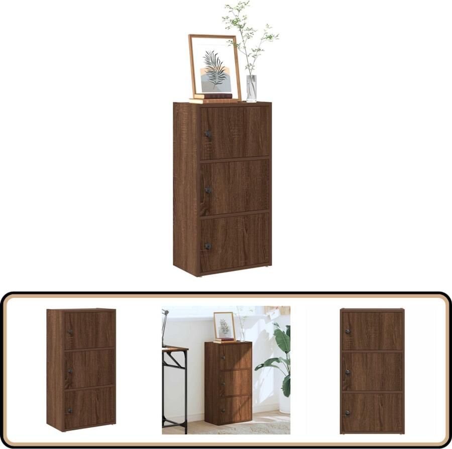 VidaXL Boekenkast 40x24x77 cm Bruin Eiken Hout Boekenkast Boekenkasten Boekenplank Opbergkast