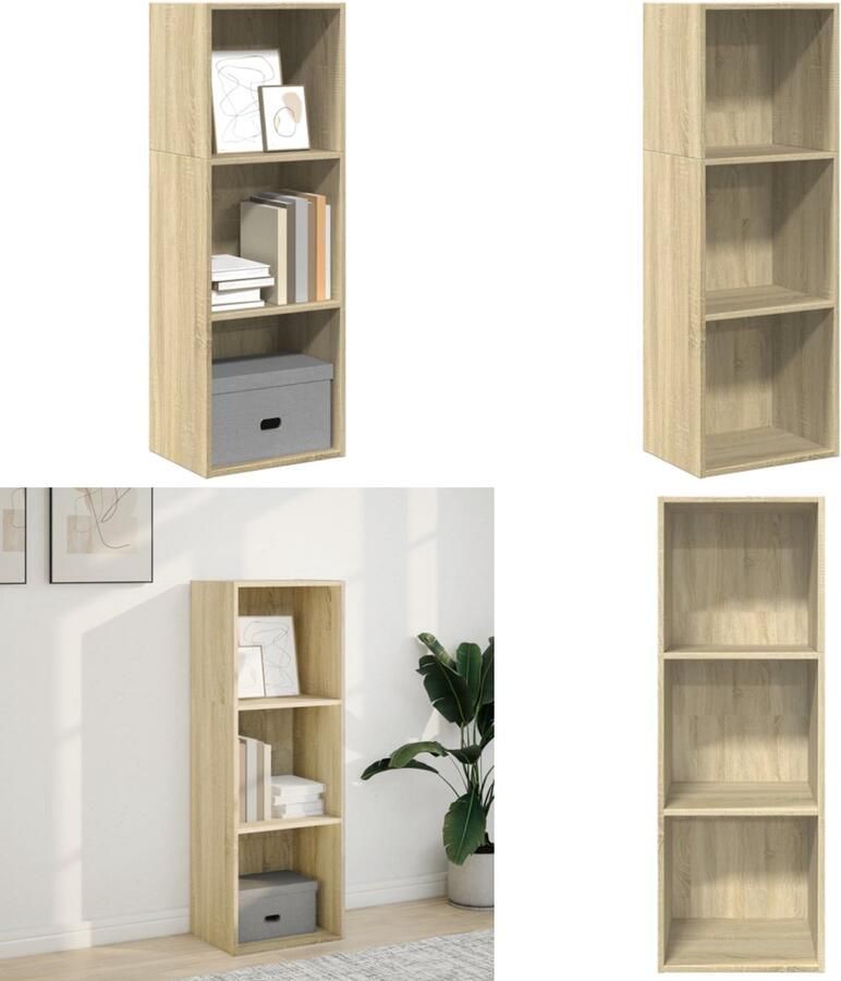 VidaXL Boekenkast 40x30x114 cm bewerkt hout sonoma eikenkleurig Boekenkast Boekenkasten Boeken Plank Schappenkast