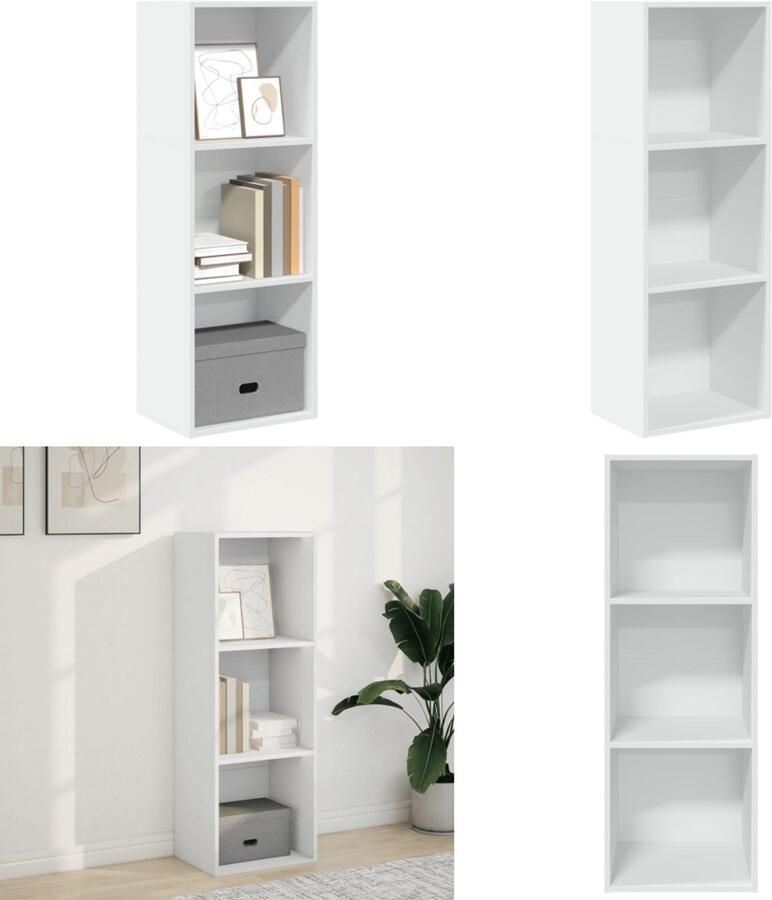 VidaXL Boekenkast 40x30x114 cm bewerkt hout wit Boekenkast Boekenkasten Boeken Plank Schappenkast