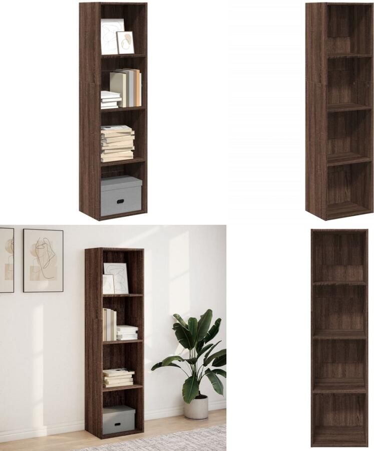 VidaXL Boekenkast 40x30x152 cm bewerkt hout bruin eikenkleurig Boekenkast Boekenkasten Boeken Plank Schappenkast