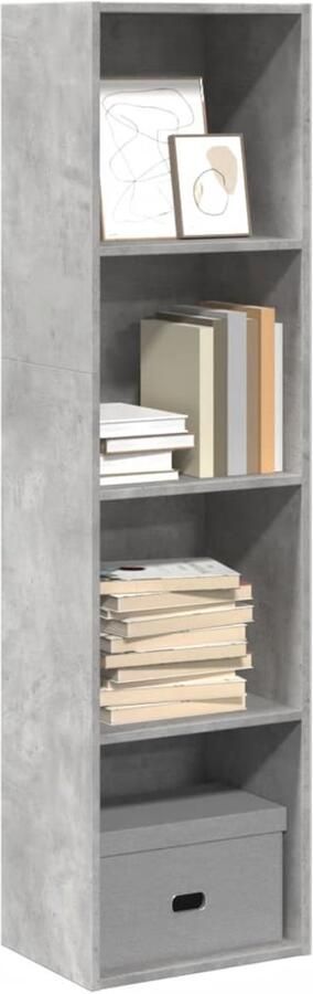 VidaXL Boekenkast 40x30x152 cm Bewerkt hout Grijs Boekenkast Boekenkasten Boeken Plank Schappenkast