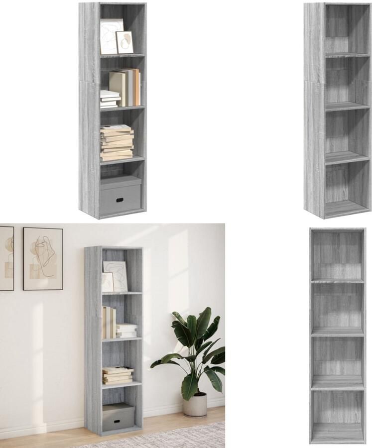 VidaXL Boekenkast 40x30x152 cm bewerkt hout grijs sonoma eikenkleurig Boekenkast Boekenkasten Boeken Plank Schappenkast
