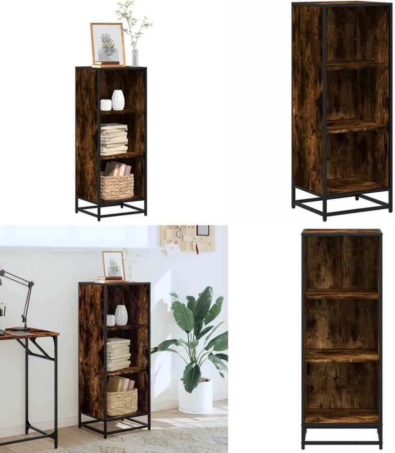VidaXL Boekenkast 40x35x107 5 cm bewerkt hout gerookt eikenkleurig Boekenkast Boekenkasten Boekenschap Boekenstandaard
