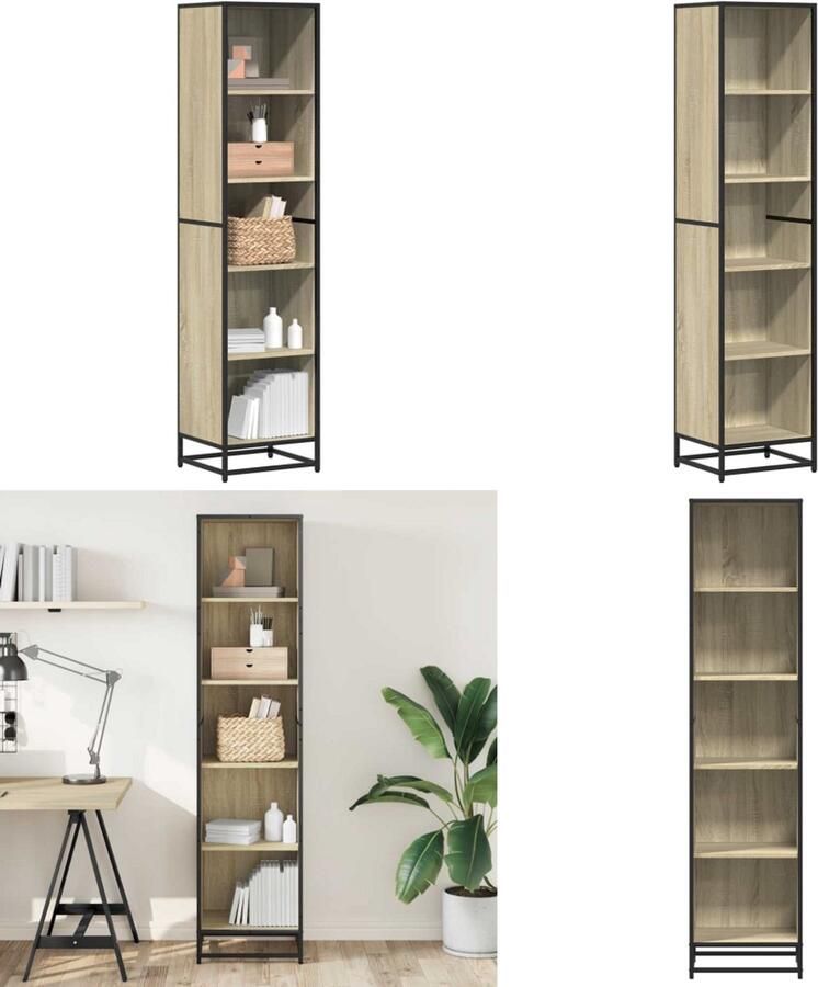 VidaXL Boekenkast 40x35x170 5 cm bewerkt hout sonoma eikenkleurig Boekenkast Boekenkasten Boekenschap Boekenstandaard
