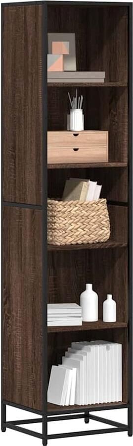 VidaXL Boekenkast 40x35x170 5 cm Bruin eikenhout Boekenkast Boekenkasten Boekenschap Boekenstandaard