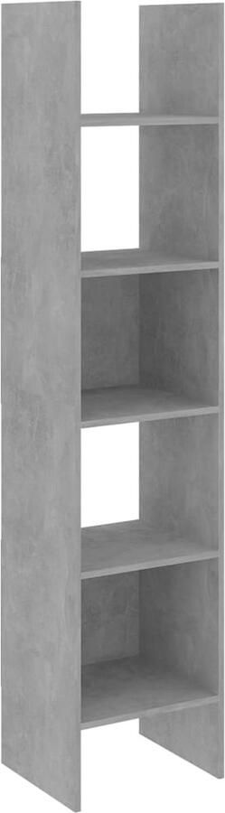 VidaXL Boekenkast 40x35x180 cm Bewerkt Hout Betongrijs Bibliotheek Boekenkast Opbergkast Modern Design Betonnen Grijs Houten Meubilair Woonkamerdecoratie Slaapkamerinrichting Multifunctioneel Ruim Opbergvakken Easy Clean