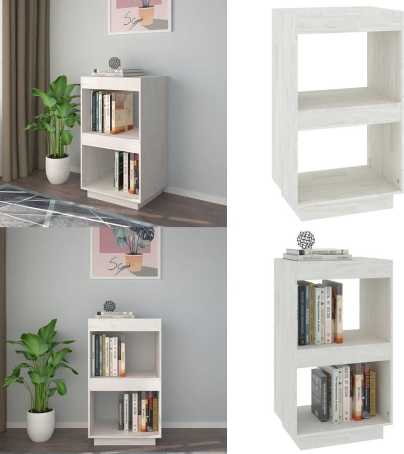 VidaXL Boekenkast 40x35x71 cm massief grenenhout wit Boekenkast Boekenkasten Houten Boekenkast Boekenschap