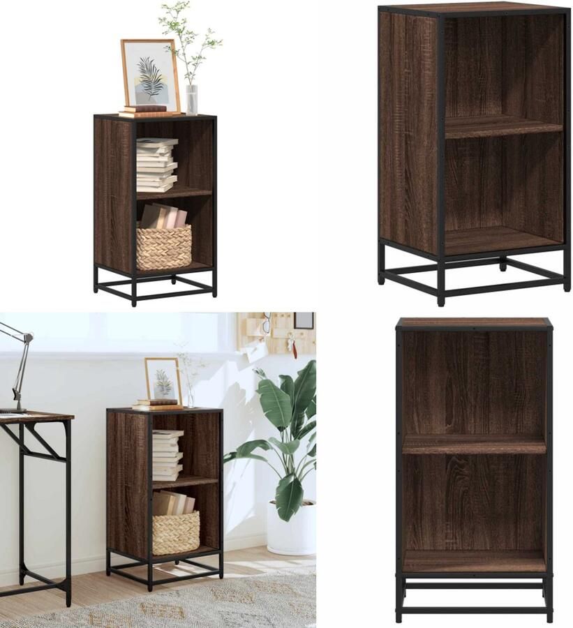 VidaXL Boekenkast 40x35x76 cm bewerkt hout bruin eikenkleur Boekenkast Boekenkasten Boekenschap Boekenstandaard