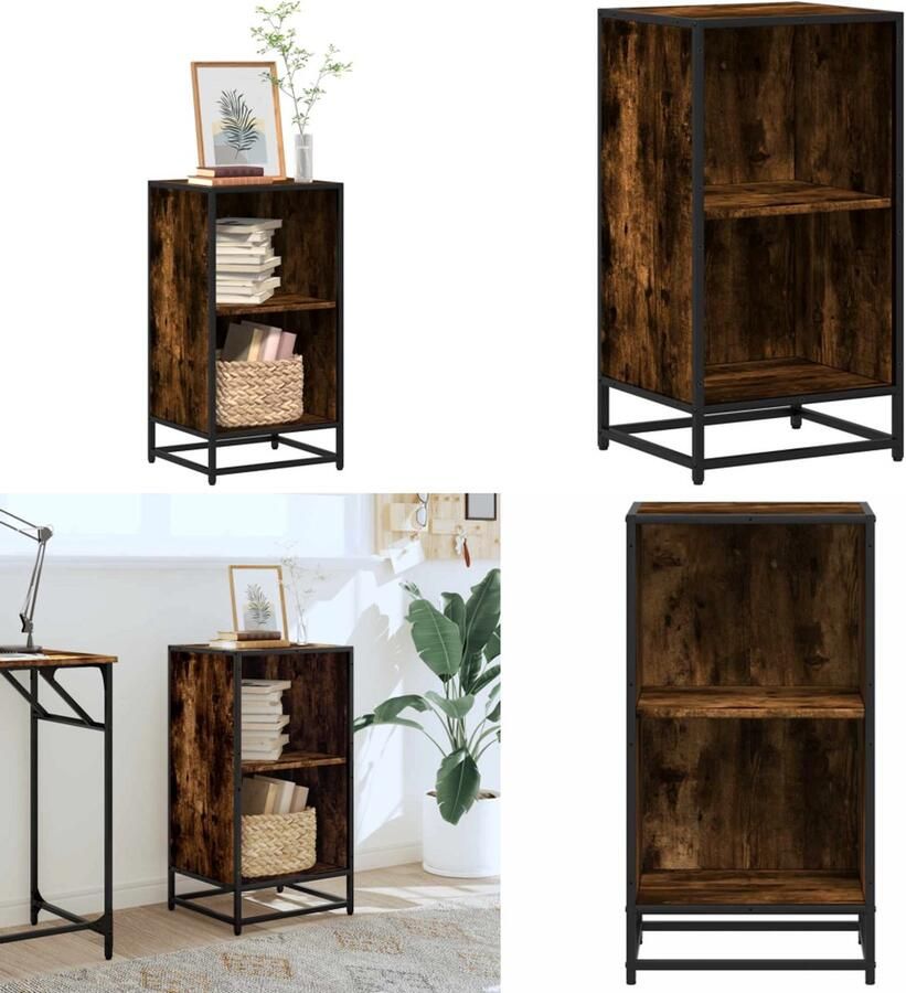 VidaXL Boekenkast 40x35x76 cm bewerkt hout gerookt eikenkleurig Boekenkast Boekenkasten Boekenschap Boekenstandaard