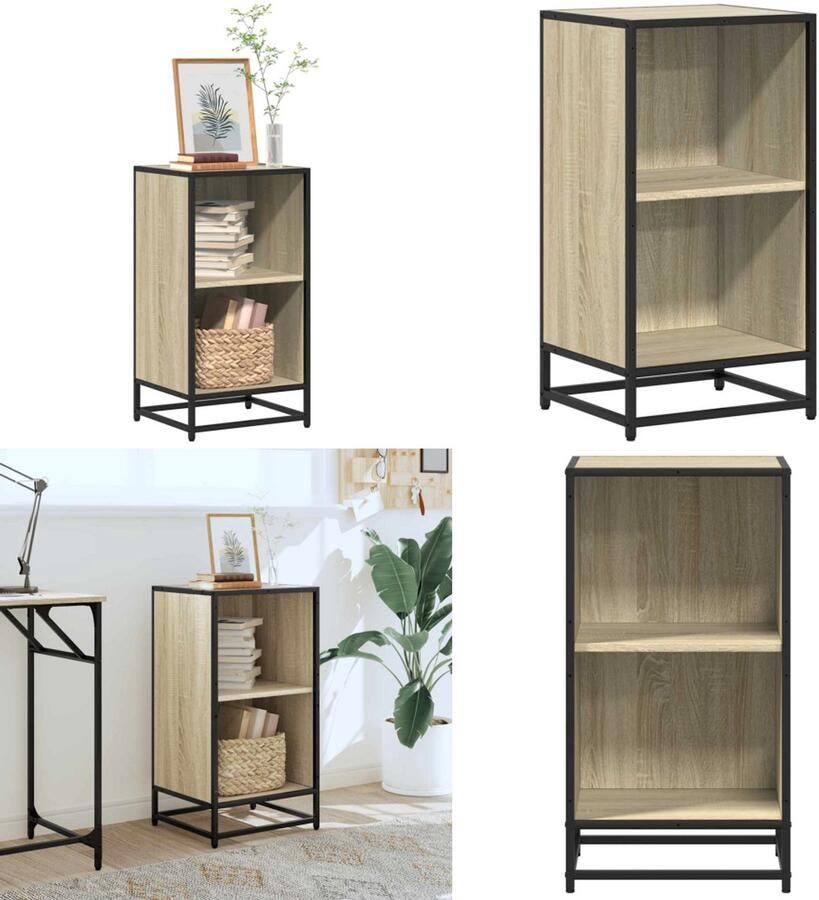 VidaXL Boekenkast 40x35x76 cm bewerkt hout sonoma eikenkleurig Boekenkast Boekenkasten Boekenschap Boekenstandaard