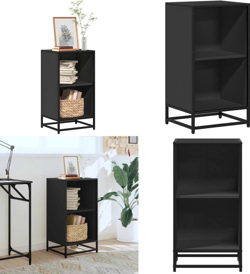 VidaXL Boekenkast 40x35x76 cm bewerkt hout zwart Boekenkast Boekenkasten Boekenschap Boekenstandaard