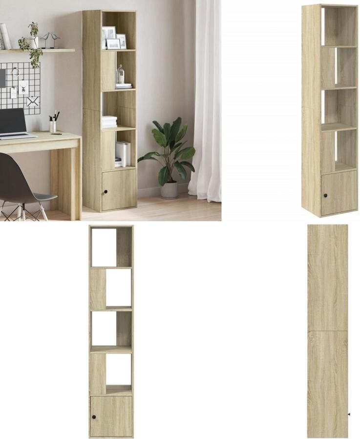 VidaXL Boekenkast 40x36x189 cm bewerkt hout sonoma eikenkleurig Boekenkast Boekenkasten Boeken Plank Schappenkast