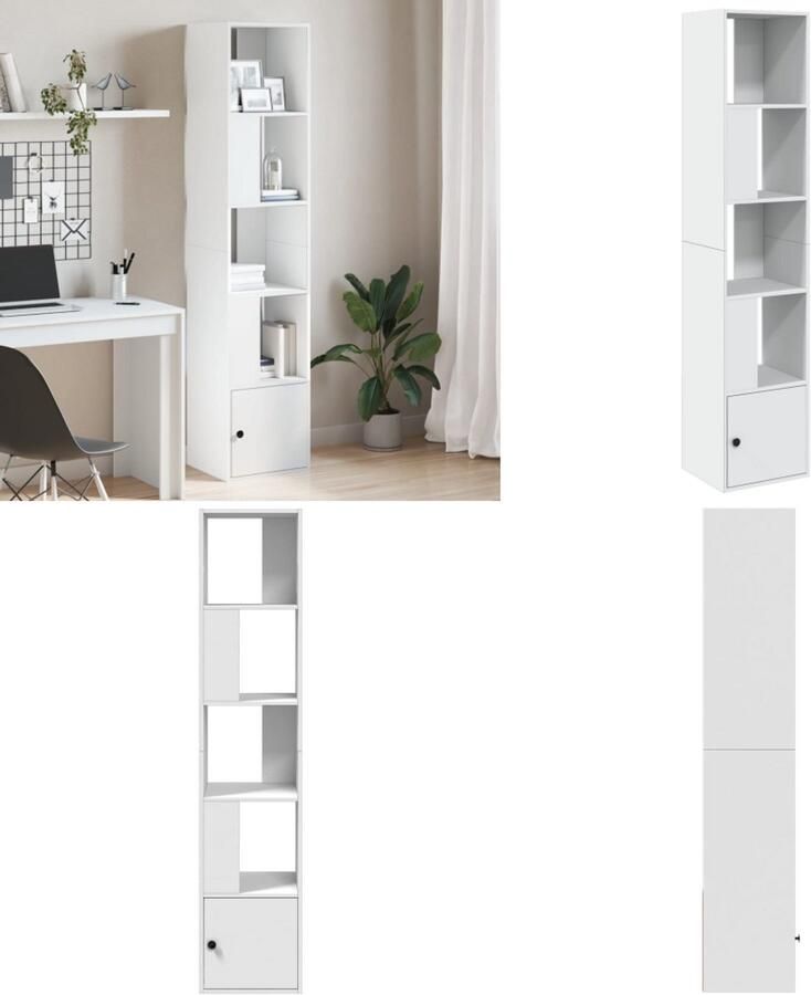 VidaXL Boekenkast 40x36x189 cm bewerkt hout wit Boekenkast Boekenkasten Boeken Plank Schappenkast