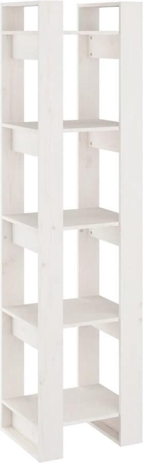 VidaXL Boekenkast 41x35x160 cm Grenenhout Wit Boekenkast Hout Bibliotheek Witte Boekenkast Boekenplank Opslagruimte Livingroom Salon Kantoor