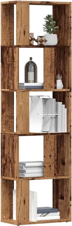 VidaXL Boekenkast 45x24x159 cm bewerkt hout oud houtkleurig