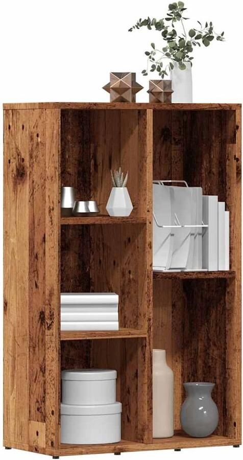 VidaXL Boekenkast 45x25x80 cm Bewerkte hout Oud houtkleur Boekenkast Boekenkasten Boekenkast Boekenplank
