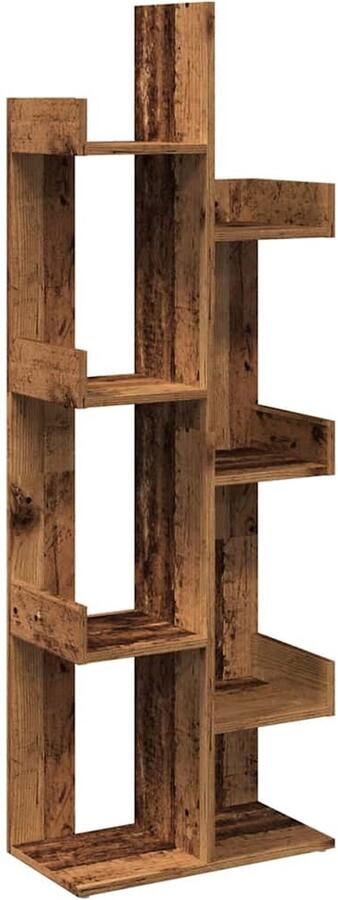 VidaXL Boekenkast 48x25 5x140 cm bewerkt hout oud houtkleurig