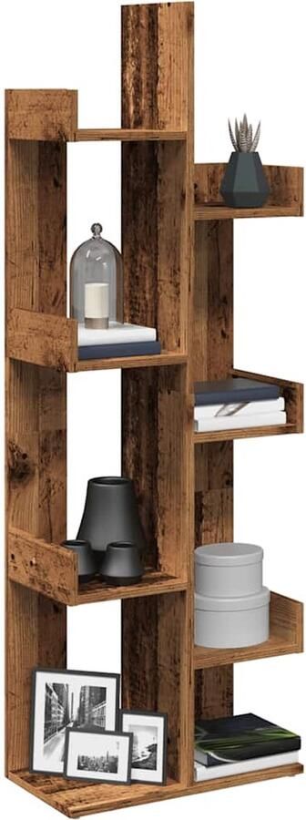 VidaXL Boekenkast 48x25 5x140 cm Oud Houtkleurig Boekenkast Boekenkasten Boekenplank Boekenkast