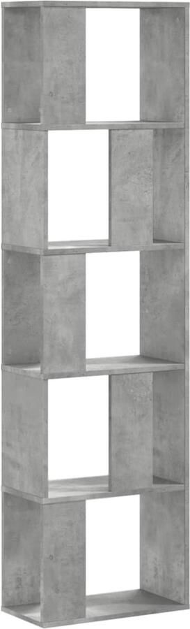 VidaXL Boekenkast 5-laags 45x23 5x162 5 cm bewerkt hout betongrijs