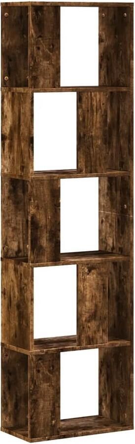 VidaXL Boekenkast 5-laags 45x23 5x162 5 cm bewerkt hout gerookt eiken