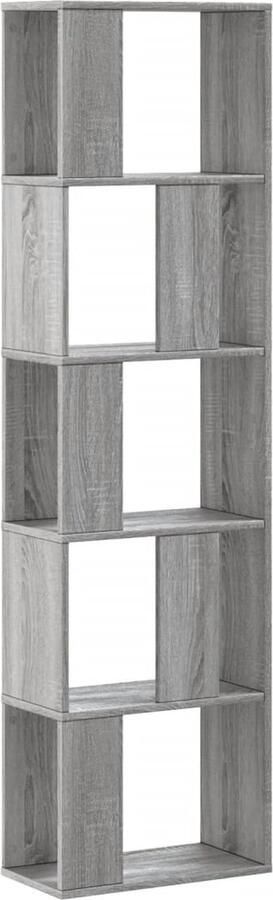 VidaXL Boekenkast 5-laags 45x23 5x162 5 cm bewerkt hout grijs sonoma