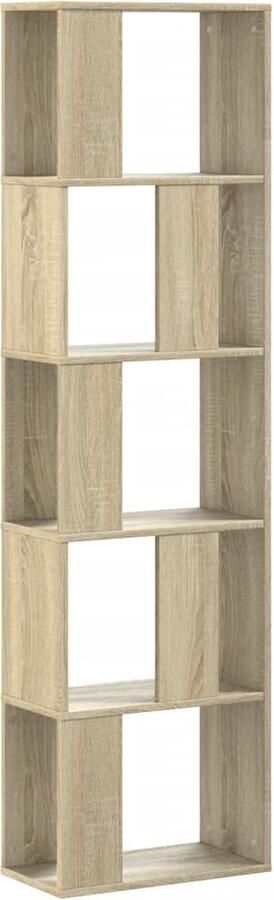 VidaXL Boekenkast 5-laags 45x23 5x162 5 cm bewerkt hout sonoma eiken
