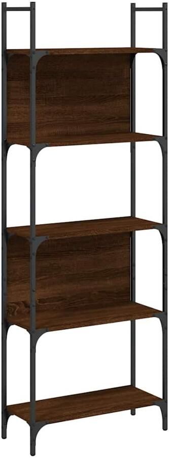 VidaXL -Boekenkast-5-laags-60 5x24x166 5-cm-bewerkt-hout-bruineiken - Foto 2