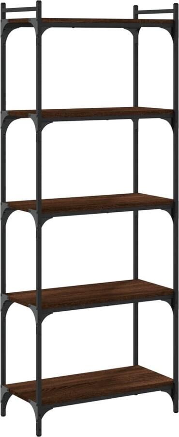 VidaXL -Boekenkast-5-laags-60x30x154-cm-bewerkt-hout-bruineikenkleurig - Foto 2