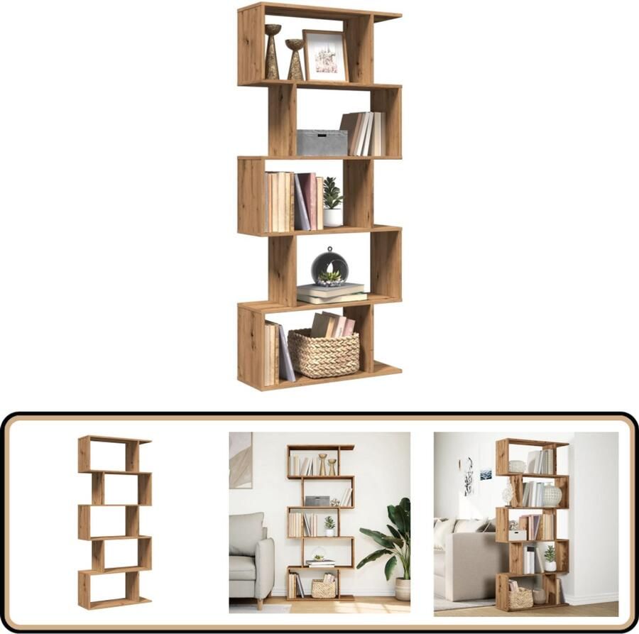 VidaXL Boekenkast 5-laags 70x24x161 cm Artisan Eiken