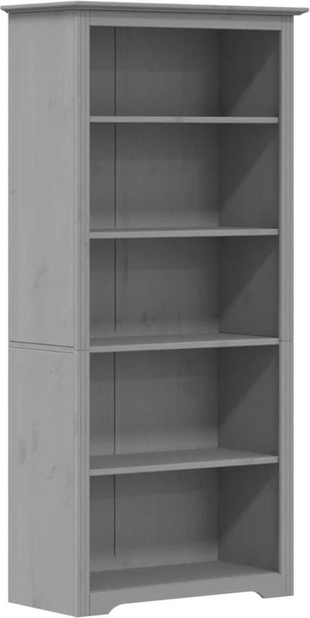 VidaXL -Boekenkast-5-laags-BODO-80x38x180-cm-massief-grenenhout-grijs - Foto 2
