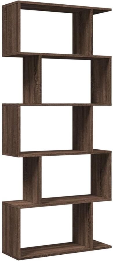 VidaXL Boekenkast 5-laags Bruin Eiken 70x24x161 cm Boekenkast Boekenkasten Boeken Plank Schappenkast