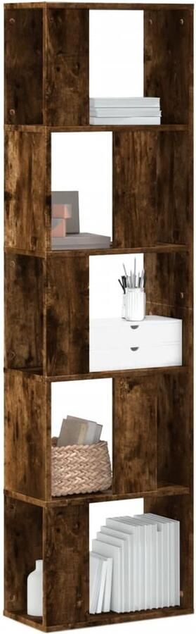 VidaXL Boekenkast 5-laags Gerookt Eiken 45x23 5x162 5 cm Boekenkast Boekenkasten Boeken Plank Schappenkast