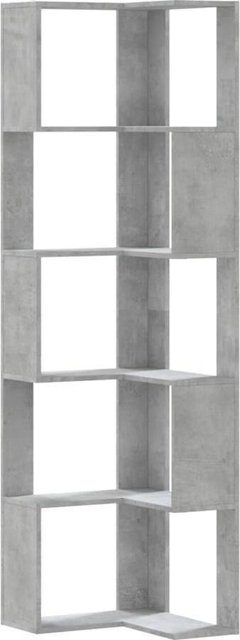 VidaXL Boekenkast 5-laags hoek 50x50x179 cm bewerkt hout betongrijs