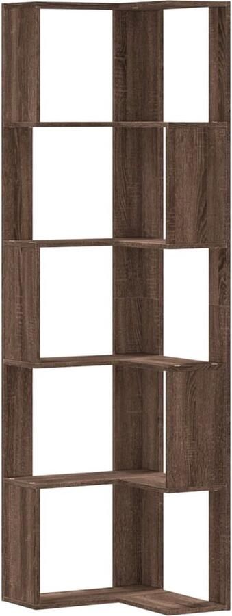 VidaXL Boekenkast 5-laags hoek 50x50x179 cm bewerkt hout bruin eiken - Foto 2